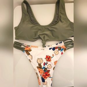 Cupshe Swimsuit Bikini Green/Floral